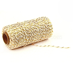 100M Macrame 2-Ply Cotton Braid Thread, with Spool, Round, Cornsilk, 2mm, about 109.36 Yards(100m)/Roll(MAKN-PW0001-097A-26)