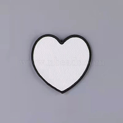 Blank Computerized Embroidery Cloth Iron on/Sew on Patches, Costume Accessories, Heart, 80x80mm(DIAM-PW0015-23A)