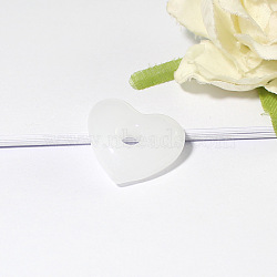 Handmade Lampwork Perfume Bottle Pendant, Square&Heart, White, 22x25mm(BOTT-PW0005-13A-01)