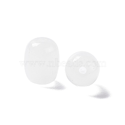 Opaque Glass Beads, Barrel, White, 10x8mm, Hole: 1.6mm(GLAA-F117-06D)