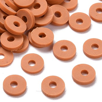 Handmade Polymer Clay Beads, for DIY Jewelry Crafts Supplies, Disc/Flat Round, Heishi Beads, Navajo White, 6x1mm, Hole: 2mm, about 1175pcs/50g