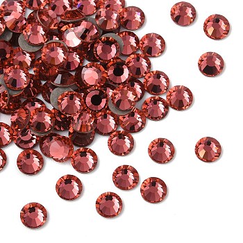 Preciosa&reg Crystal Hotfix Flatback Stones, Czech Crystal, Round(438 11 612 Chaton Rose VIVA 12 &reg), 90350 Padparadscha, SS8(2.3~2.5mm)