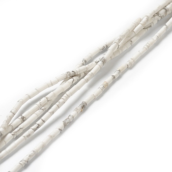 Natural Howlite Beads Strands, Column, 4.3~5.6x2.3~2.5mm, Hole: 0.9mm, about 82~86pcs/strand, 14.96~17.71 inch(38~45cm)