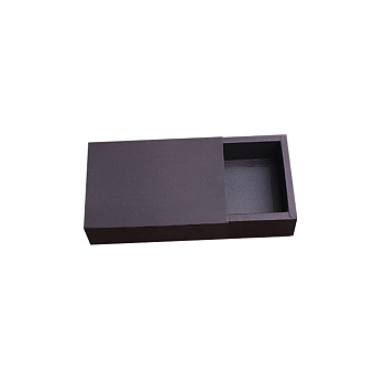 Kraft Paper Folding Box, Drawer Box, Rectangle, Black, 11.2x8.2x4.2cm