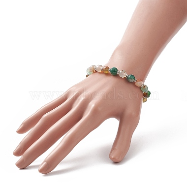Ensembles de bracelets extensibles en perles d'agate naturelle teintée(BJEW-JB09180)-5