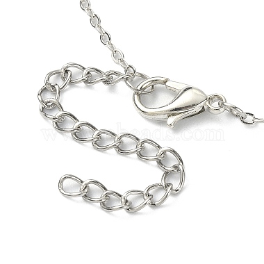 Collier pendentif coeur en cristal strass avec chaînes câblées(NJEW-FZ00017)-3