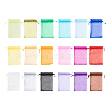 90Pcs 18 Style Organza Bags Jewellery Storage Pouches Wedding Favor Party Mesh Drawstring Gift(OP-LS0001-05)-2