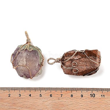 Grands pendentifs enveloppés de fil de cuivre(G-B077-01G-01)-3