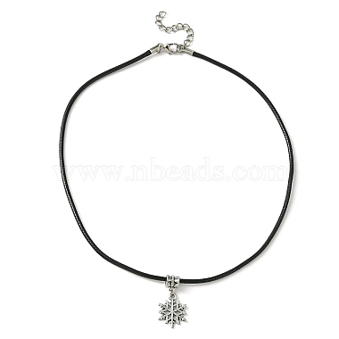 Tibetan Alloy Snowflake Pendant Necklaces(NJEW-JN04538-02)-4