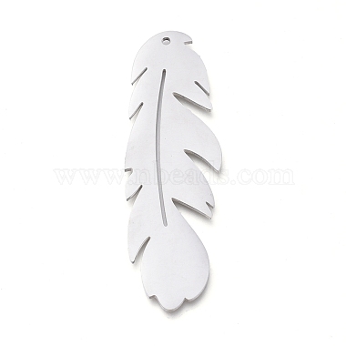 Stainless Steel Color Feather 304 Stainless Steel Big Pendants
