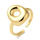 Initials Brass Open Cuff Ring for Women(RJEW-N046-02O-G)-1