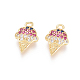 Brass Micro Pave Cubic Zirconia Charms(X-ZIRC-L093-23G)-1