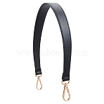 1Pc PU Imitation Leather Bag Handles, with Alloy Clasps, for Bag Straps Replacement Accessories, Black, 49.6cm(DIY-WR0003-20)