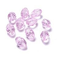 Glass Imitation Austrian Crystal Beads, Faceted, Oval, Pearl Pink, 11x8mm, Hole: 0.8~1.4mm(GLAA-K055-09)