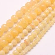 Natural Honey Jade Beads Strands, Round, 6mm, Hole: 1mm, about 68pcs/strand, 15.75 inch(40cm)(G-E380-05-6mm)