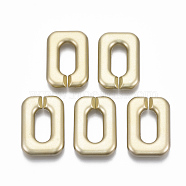 Spray Painted CCB Plastic Linking Rings, Quick Link Connectors, For Jewelry Cross Chains Making, Rectangle, Gold, 34x23x6mm, Inner Diameter: 8x18mm(CCB-R104-10B-02)