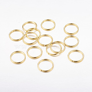 Iron Jump Rings, Open Jump Rings, Cadmium Free & Lead Free, Jewelry Jump Rings For DIY Jewelry Making, Golden, 18 Gauge, 12x1mm, Inner Diameter: 10mm, about 3520pcs/1000g(JRG12MM-G)