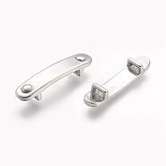 304 Stainless Steel Slide Charms, Rectangle, Stainless Steel Color, 37x8x7mm, Hole: 2x5.5mm(STAS-A032-155P)