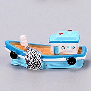 Miniature Ship Display Decorations, Resin Vehicle for Micro Landscape, Dollhouse Decor, Deep Sky Blue, 50mm(MIMO-PW0003-107C)