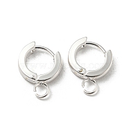 201 Stainless Steel Huggie Hoop Earrings Findings, with Vertical Loop, with 316 Surgical Stainless Steel Earring Pins, Ring, Silver, 11x2.5mm, Hole: 2.7mm, Pin: 1mm(STAS-A167-01I-S)