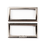 Alloy Buckles, Garment Accessories, Rectangle, Platinum, 17.5x35.5x1.5mm(DIY-WH0304-344B-P)