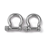 304 Stainless Steel D-Ring Anchor Shackle Clasps, for Bracelets Making, Stainless Steel Color, 24x21~23x6~7mm(X-STAS-M267-01)