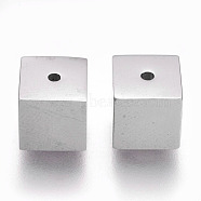 304 Stainless Steel Cord Ends, End Caps, Square, Stainless Steel Color, 8x8x8mm, Hole: 1.2mm, Inner Diameter: 6mm(STAS-O101-62P)