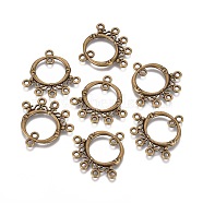 Tibetan Style Chandelier Components Links, Lead Free and Cadmium Free, Ring, Antique Bronze, 26x25x2mm, Hole: 1.5mm(EA9736Y-AB)
