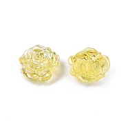 Transparent ABS Plastic Beads, Half Drilled, Flower, Champagne Yellow, 15x16x6.5mm, Hole: 1.2mm(KY-G019-01J)