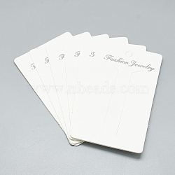 Cardboard Hair Clip Display Cards, Rectangle, White, 10.5x6.2cm(CDIS-R034-49)