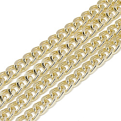 Unwelded Aluminum Curb Chains, Light Gold, 9x6.8x1.8mm(CHA-S001-059)