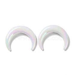Opaque Acrylic Beads, Moon, White, 27.5x33x7mm, Hole: 2mm(X-OACR-B019-02B)