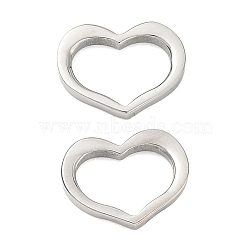 304 Stainless Steel Linking Rings, Hollow Heart, Stainless Steel Color, 10x12.5x2mm, inner size: 6.5x9.5mm(SA-CBA97DF-01P)