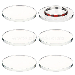 Transparent Glass Display Pedestals, Flat Round, Clear, 10.2x1cm(AJEW-WH0515-58A)