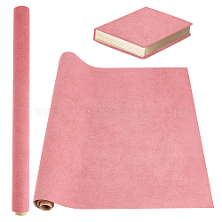 DIY Imitation Leather Fabric, with Paper Back, Kraft Cardboard Mailing Tubes and Handmade Soap Wrap Bands, Pink, 430x1000mm, 1 sheet(DIY-OC0012-30I)