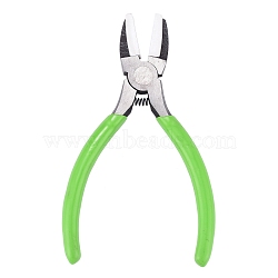 45# Carbon Steel Jewelry Pliers for Jewelry Making Supplies, Nylon Jaw Pliers, Flat Nose Pliers, Polishing, Light Green, 13.2x8.6x1cm(PT-L004-21)