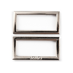 Alloy Buckles, Garment Accessories, Rectangle, Platinum, 17.5x35.5x1.5mm(DIY-WH0304-344B-P)