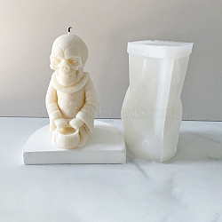 DIY Candle Making Silicone Molds, Resin Casting Molds, Skull with Basket, White, 10.1x6.3x5.6cm(DIY-M031-07)