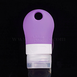 Portable Silicone Travel Bottles, Empty Sanitizer Bottles Container, Refillable Leak Proof Cosmetic Bottles, Lilac, 8.35x4.4x3.65cm, Hole: 1.3x1.4cm, Capacity: 38ml(MRMJ-WH0060-05C)