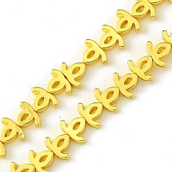 Electroplated Synthetic Non-Magnetic Hematite Beads Strands, Symbol, Golden Plated, 5.7x7.7x2.5mm, Hole: 0.9mm, about 74pcs/strand, 15.98''(40.6cm)(G-H020-A01-02)