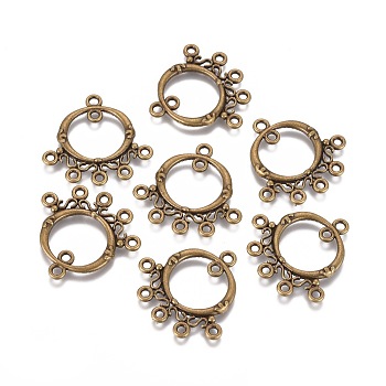 Tibetan Style Chandelier Components Links, Lead Free and Cadmium Free, Ring, Antique Bronze, 26x25x2mm, Hole: 1.5mm