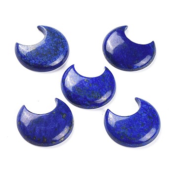 Natural Lapis Lazuli Cabochons, Moon, Dyed, 35x31x7.5mm
