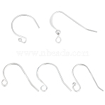10 Pairs 5 Style 925 Sterling Silver Earring Hooks, Balloon Ear Wire, Ball End Ear Wire, Silver, 13~19x10~22x0.8~2.5mm, Hole: 2mm, Pin: 0.6~0.8mm, 2 Pairs/style(STER-BBC0006-08)