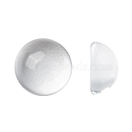 Transparent Half Round Glass Cabochons, Clear, 10x5mm(X-GGLA-R027-10mm)