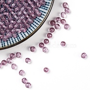 Czech Glass Beads, Round, Old Rose, 4mm, Hole: 0.8mm, about 114pcs/10g(X-GLAA-F101-C02)