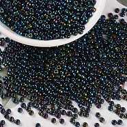 MIYUKI Round Rocailles Beads, Japanese Seed Beads, 8/0, (RR452) Metallic Dark Blue Iris, 3mm, Hole: 1mm, about 422~455pcs/10g(X-SEED-G008-RR0452)