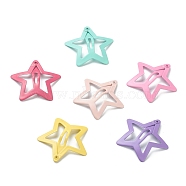 Cute Spray Painted Iron Snap Hair Clips, Star, for Childern, Mixed Color, 30x31x1.5mm, 6pcs/set(X-PHAR-L006-B01)