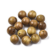 Bocote Beads, Natural Waxed Wooden Beads, Undyed, Round, Lead Free, Dark Goldenrod, 8mm, Hole: 1.2mm, about 2200pcs/500g(WOOD-Q046-01)