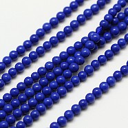 Synthetic Lapis Lazuli Bead Strands, Round, 3mm, Hole: 0.8mm, about 126pcs/strand, 16 inch(G-A130-3mm-10)