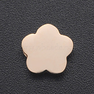 201 Stainless Steel Charms, for Simple Necklaces Making, Stamping Blank Tag, Laser Cut, Flower, Rose Gold, 8x3mm, Hole: 1.8mm(STAS-R109-JA420-3)